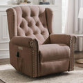 VIVIJASON Power Swivel Rocking Recliner Chair with Massage &amp Heat Electric Rocker Nursery Glider Chair Wingback Tufted Upholstered Recliner W/Type-C &amp USB Ports for Living Room Bedroom Bro