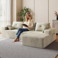 109 Boneless Couches for Living Room Modular Sectional Sofa with Oversized Chaise L-Shape Cloud Couch with Deep Seat (Beige Right Facing Chaise)