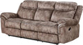 Acme Zubaida Velvet Motion Reclining Sofa with USB Dock in 2-Tone Chocolate