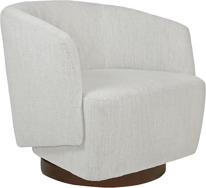 MINCETA Accent ChairModern Swivel Chairs for Living Room and Bedroom Reading with Wood BaseSet of 2Performance Fabric in Ivory