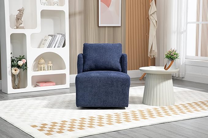Swivel Barrel Chair Comfy Round Accent Sofa Chair for Living Room 360 Degree Swivel Barrel Club Chair Leisure Arm Chair for Nursery Hotel Bedroom Office Lounge