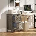 2 Drawer File Cabinet with Lock Small Filing Cabinet OrganizerUnder Desk Storage with Locking Drawers for Home Office Modern Farmhouse FurnitureGrey