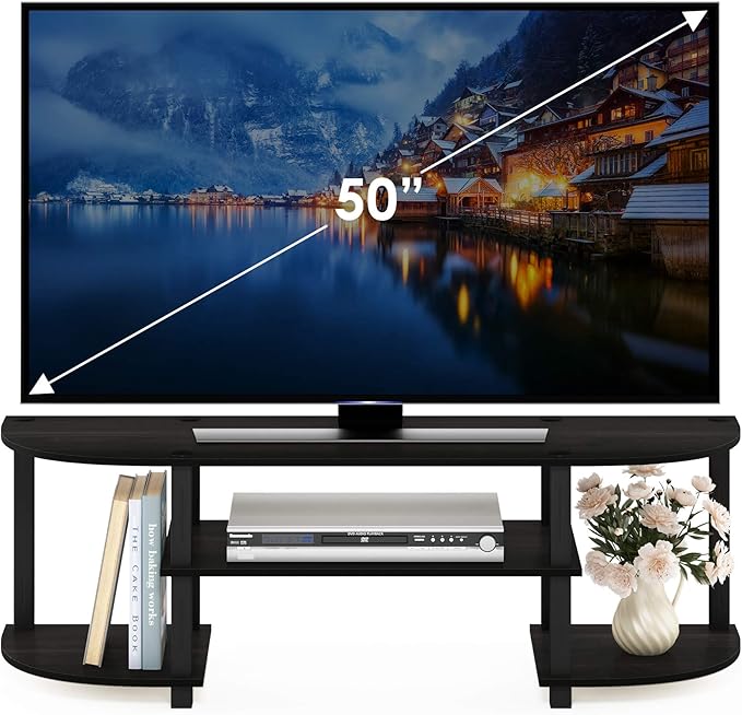 Furinno Turn-S-Tube Wide TV Entertainment Center Espresso/Black