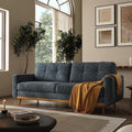 67.7” Loveseat Sofa Mid Century Modern Decor Love Seat Couches for Living Room Button Tufted Upholstered Small Couch for Bedroom Solid and Easy to Install Furniture (Blue Gray 67.7inch)