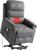 Power Lift Recliner Chair Recliners for Elderly with Heat and Massage Recliner Chair for Living Room with Infinite Position and Side Pocket USB Charge Port (Modern Grey)