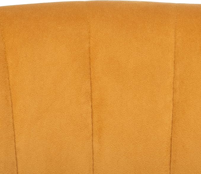 Safavieh Home Stazia Retro Glam Marigold Velvet and Black Wingback Accent Chair