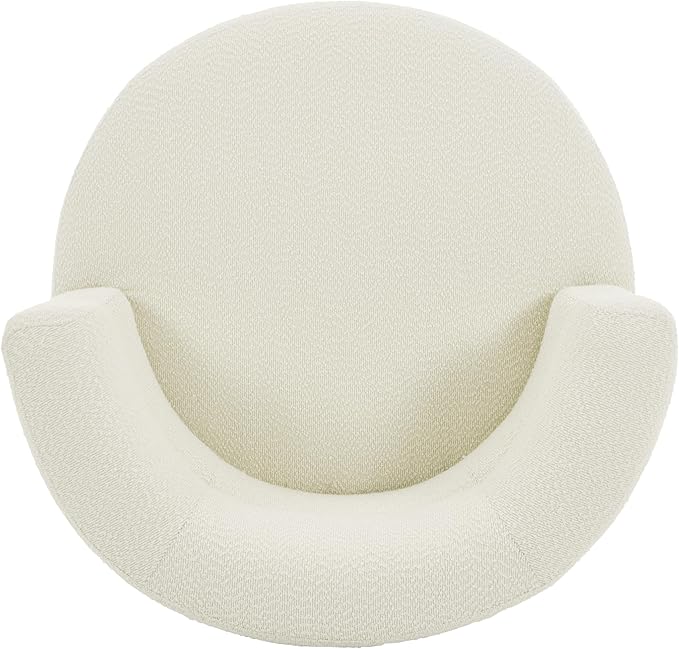 Christopher Knight Home Andree Contemporary 360° Swivel Accent Chair Boucle Upholstered Swivel Chair Super Comfort Single Lounge Sofa with Rotation for Living Room/Bedroom/Home Office Cream White