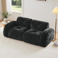 Black Loveseat Sectional Couches for Living Room Velvet Fabric Boneless Couch in a Box No Assembly Required Cloud Modular Sectional Sofa Love Seat Foam Couch Compressed Sofa Set Sofas para Sala