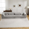 KEIKI 2Seat Modular Velvet Sofa Couch with Chaise Memory Foam for Living Room Apartment Living Style Conscious Homeowners Soft Plush Comfortable Cozy Relaxing Contemporary Design Light Grey