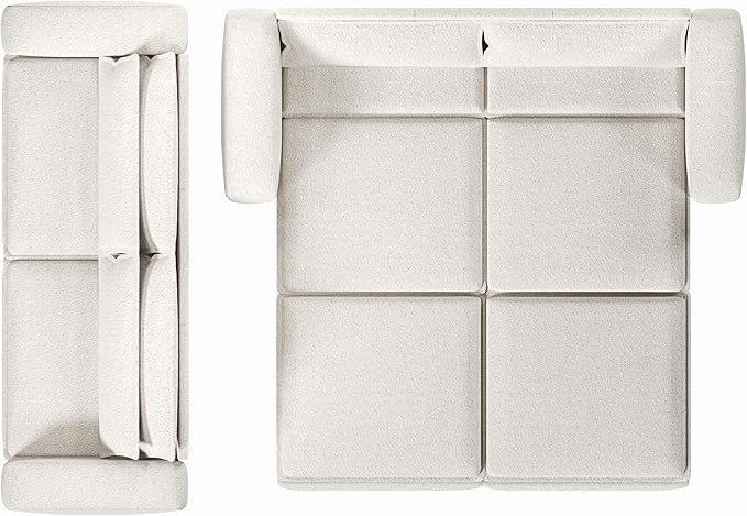 Polibi 93 King Size Convertible Sofa Bed 3-in-1 Sleeper to Recliner Wide Armrest Design with Storage Easy to Clean White