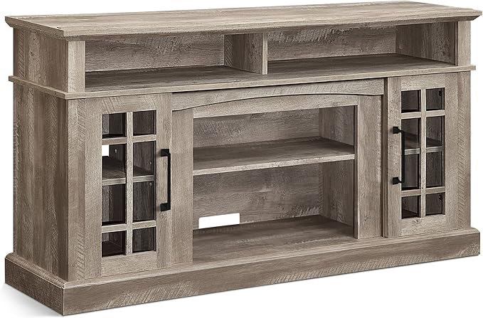 BELLEZE Traditional 58 Inch Rustic Wood TV Stand &amp Media Entertainment Center Console Table for TVs up to 65 Inches with Open Storage Shelves &amp Cabinets - Astorga (Ashland Pine)