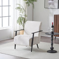 Merax Modern Mid Century Lounge Chair with Metal Frame Cozy Upholstered Armchair for Bedroom Living Room Office Easy Assemble Beige