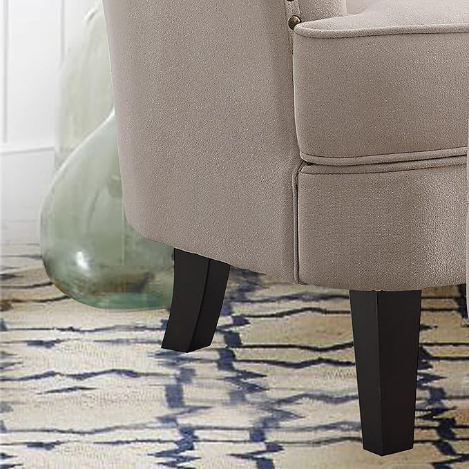 Rosevara Atlas Accent Chairs for Living Room Furniture Living Room Chairs Reading Chair for Room Arm Chairs for Living Room Comfy Chair for Bedroom Small Accent Chairs for Bedroom Velvet Natural