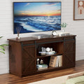 YESHOMY TV Stand for Televisions up to 65 Inches with Sliding Barn Doors and Storage Cabinets Console Table and Media Furniture for Living Room 58 Inch Espresso