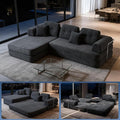 104 Modular Sectional Sofa 8-in-1 Convertible Sleeper Couch with Pet-Friendly Chenille Fabric High-Density Foam Floor Seating for Living Room Apartment (Dark Gray)