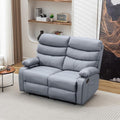 Loveseat Recliner Chair Leather Double Reclining Chairs for Adults Wall Hugger Recliners for Small Spaces Love Seat Couches Sofa Reclinable for Living Room RV Home Theater Seating Grey