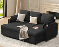 DURASPACE Sleeper Couch Pull Out Sofa Bed 2 in 1 Convertible Sofa Sleeper with Storage L Shaped Sectional Couch Bed for Small Spaces Living Room Bedroom Apartment (Dark Gray)