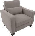 Bush Home Accent Chair with Arms Modern Armchair with Pet-Friendly Fabric Upholstery Living Room Stockton Collection Beige Herringbone