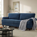 81” Rolled Arm Sofa Couch with Storage Mid Century Modern Decor Loveseat Couches for Living Room Button Tufted Upholstered Small Couch for Bedroom Apartment (Blue)