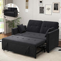 Black Convertible Sofa Bed: 3 in 1 Sleeper Sofa Couch Bed Pull Out Couch with Adjustable Backrest Velvet Convertible Loveseat Sleeper for Living Room