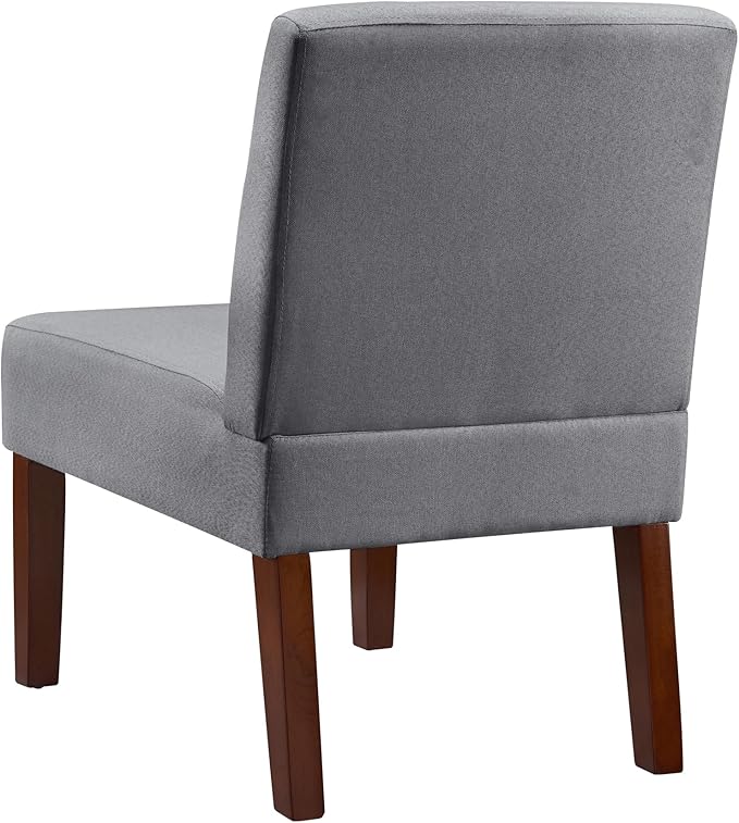 Set of 2 Fabric Accent Chairs with Round Wood Table Decorative Slipper Chairs Contemporary Design Durable Hardwood Frame Vanity and Corner Side Chairs for Bedroom Home Office and Living Room