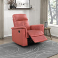 Lexicon Swivel Glider Recliner Chair Comfy Nursery Glider Top Grain Leather Match Recliner Manual Reclining Chair for Living Room/Office/Apartment Red