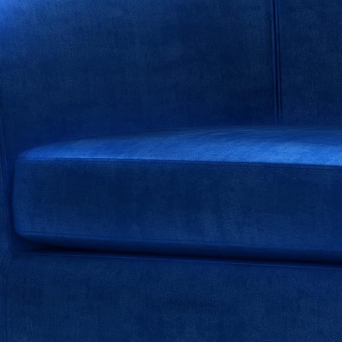 SIMPLIHOME Austin 30 inch Wide Tub Chair Tub Chair in Blue Velvet Fabric