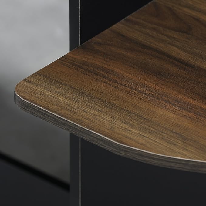 Furinno COMPACT Desk 28.5 Wide Gaming Desk with Shelves Computer Desk with Book Shelf Office Desk for Home Office Study Room Dorm Bedroom Columbia Walnut