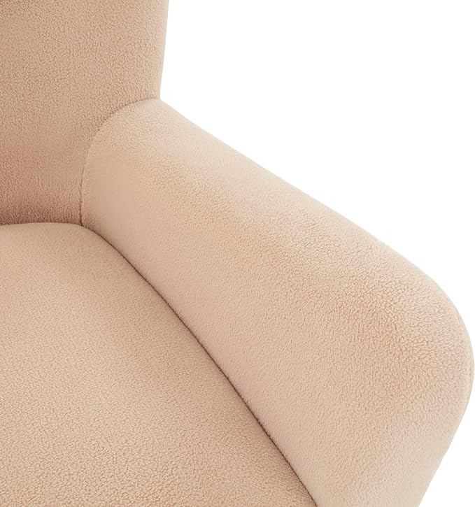 SAFAVIEH Couture Collection Carey Tan Faux Shearling Accent Chair (Fully Assembled)