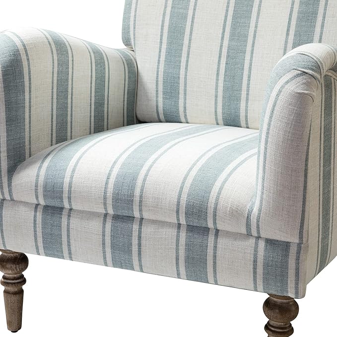 Upholstered Accent Chair with Arms and Wooden Legs Modern Comfy Armchair Reading Chair for Living Room Bedroom