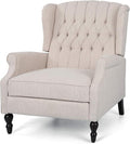 Christopher Knight Home Salome Push Back Recliner Beige Dark Brown