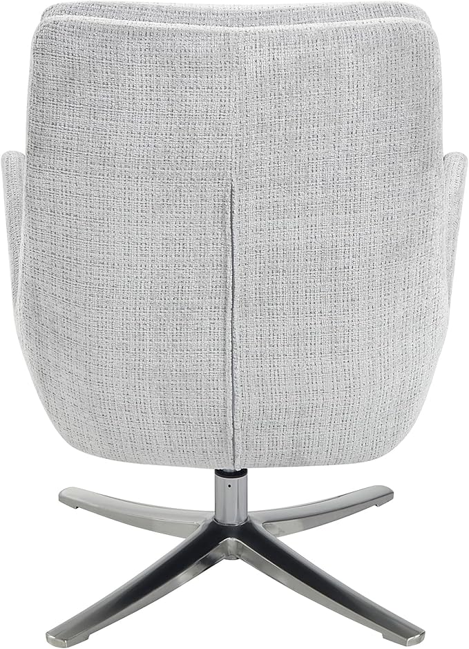 Lexicon 360 Degree Swivel Accent Chair with Ottoman Chenille Upholstered Swivel Lounge Chair with Armrest Criss-Cross Legs and Footstool for Living Room/Office/Bedroom Gray