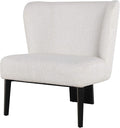 Limari Home Leonce Collection Modern Style Living Room Fabric Upholstered Accent Chair with 3 Powder Coated Metal Legs White Black