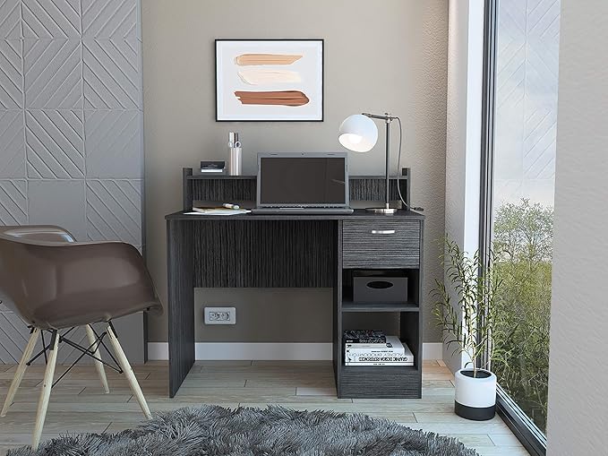 Home Office Desk Writing Computer Desk Multiple Shelves One Drawer40.2 Inches Wide