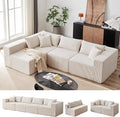 104 Modern Modular Sectional Sofa with Chaise &amp No Assembly Deep Seat 4-Seater L-Shaped Boneless Couch with Memory Foam &amp Corduroy Fabric Comfy Sectional Couches for Living Room Beige