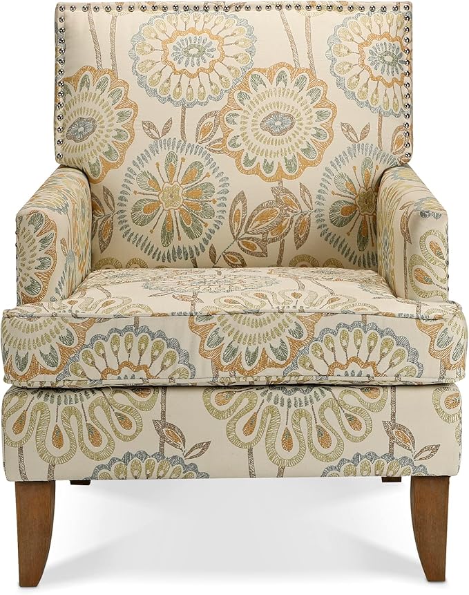 Beige Accent Chair for Living Room Modern Armchair Withbirch Wood Legs Comfortable Single Sofa for Bedroom Study Office