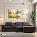 L Shaped Couch Sectional Couches for Living Room Comfy Modular Sectional Sofa with Ottoman Modern Living Room Furniture Sets Loveseat with Cup Holder for Bedroom &amp Office Brown