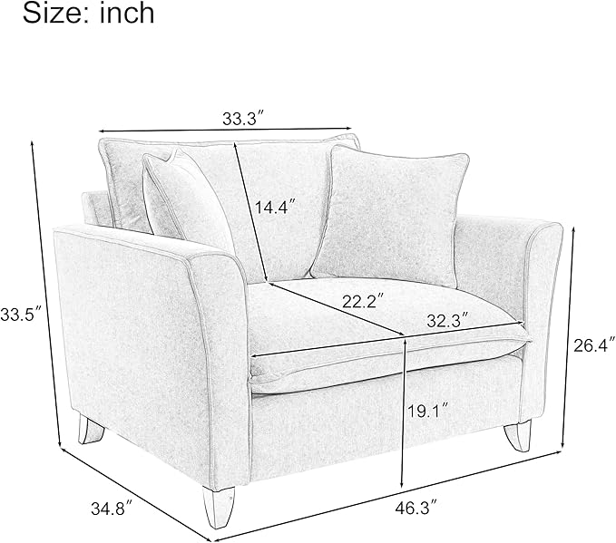 Merax Chenille Oversized Accent Chair - 46.9”W Big Comfy Reading Chair Modular Cloud Chair Cozy Armchair for Living Room Bedroom Kids Room Family Room Reading Nook Yellow-Green