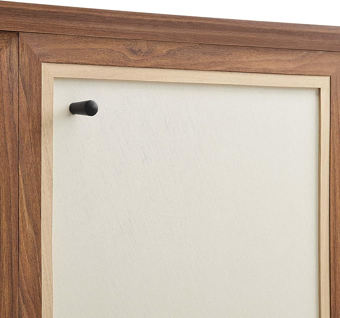 Modway Capri 65 Inch Sideboard in Walnut Large Storage Doors Entryway Console Table Mid-Century Modern Buffet Cabinet or Credenza for Living or Dining Room