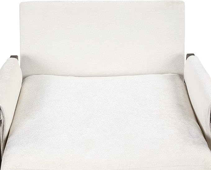 Modern Velvet Accent ChairMid-Century Leisure Chair with Solid Wood and Thick Seat Cushion Living Room Chair for Bedroom Studio Balcony or Club (White/Velvet)