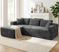 Vongrasig 103 Boneless Couches for Living RoomSectional Couches Modular Sofa with L-Shaped Chaise Memory Foam Comfy Cloud Couch with Plush Corduroy Fabric No Assembly Required Dark Grey