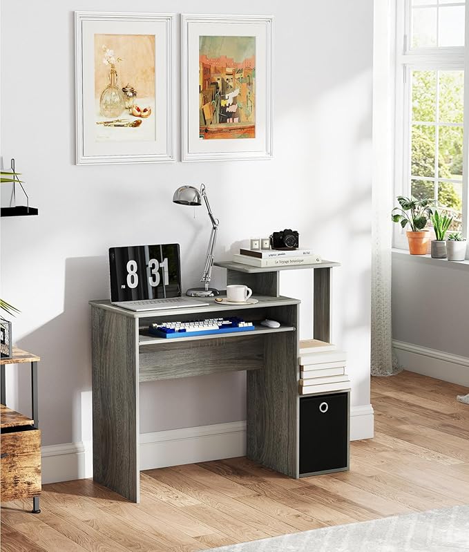 Working Desk with Keyboard Drawer Small Study Desk for Bedroom Home Workstation for Writing Working Studying
