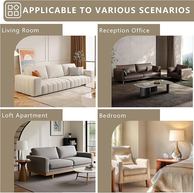 96 Cloud Sectional Couch with U-Shaped Chaise Corduroy Sectional Sofa with Ottoman Boneless Couch with Deep Seat in a Box for Living Room No Assembly Required (White Right Facing Chaise)