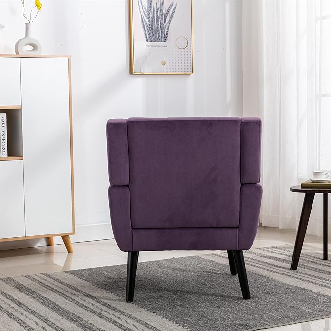 Modern Soft Velvet Material Ergonomics Accent Chair Living Room Chair Bedroom Chair Home Chair with Black Legs for Indoor Home