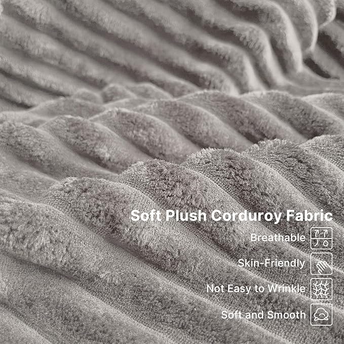 110 Boneless Couches for Living Room Cloud Modular Sectional Sofa Bed Customizable Convertible Sleeper Sofa Plush Corduory Folding Futon Floor Couch No Assembly(Light GreyRight)