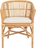 Safavieh Home Collection Olivia Rattan Cushion Accent Chair Natural/White