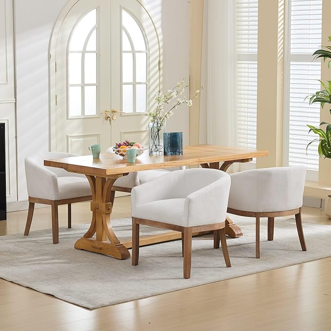 Mid Century Modern Upholstered Living Room Chairs with ArmsFarmhouse Reading Chair with Natural Hardwood Frame Accent Chairs for Living Room