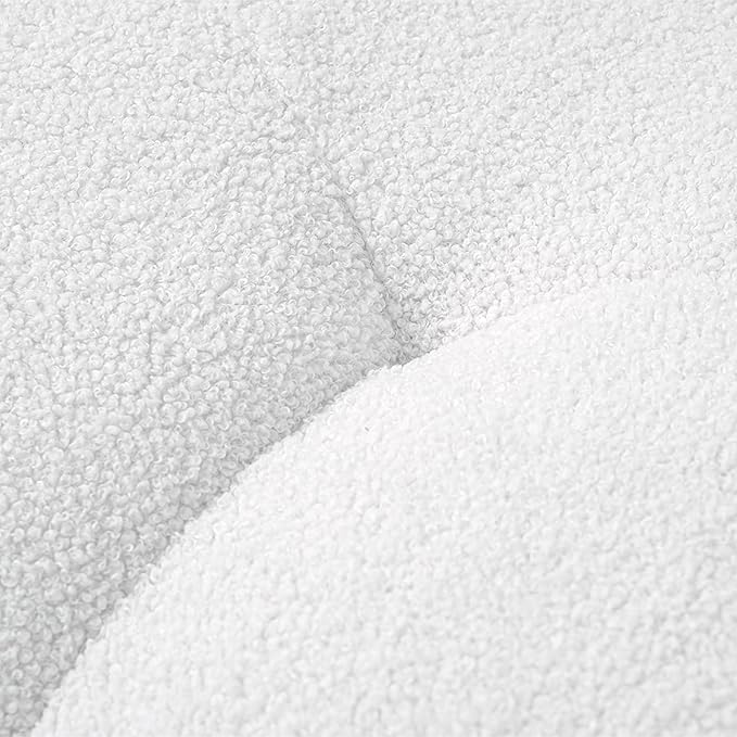 Boneless Small Couch for Bedroom 90 Modern Curved Boucle Couch Comfy Upholstered Cloud LoveSeat Floor Sofa Deep Seat Leisure Bubble Couches for Living Room Small Space (White+Black)