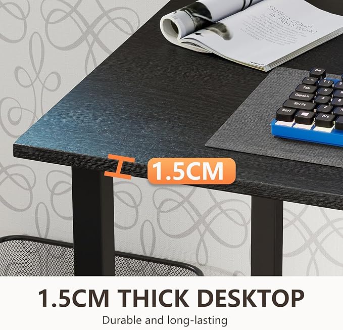 BestOffice Computer DeskHome Office Desk Modern Simple Style for Home Office Study Writing (Black 55 Inch)