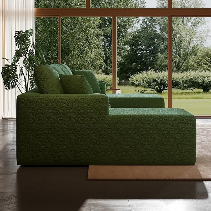 140 Modular U-Shaped Sectional Sofa 7-Seater Cloud Couch with Double Chaise Modern Sleeper SofaNo Assembly Sectional Cloud Boneless Sofa Couches for Living Room/Apartment
